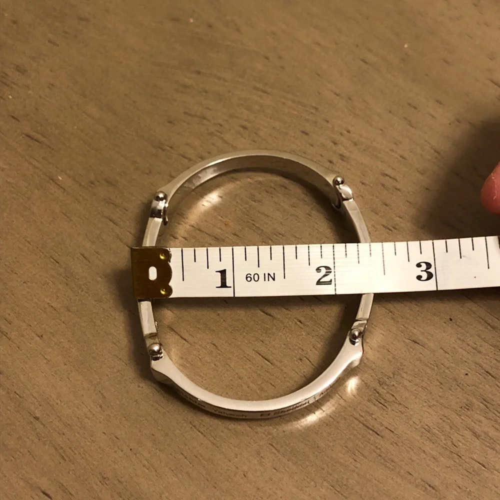 Silver Tone Men's Religious Bracelet
